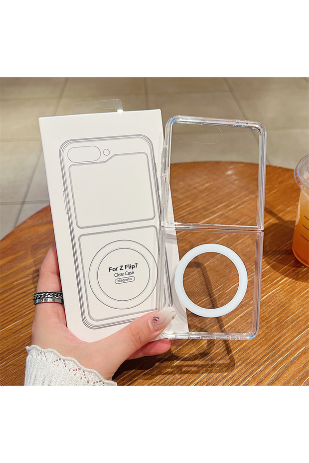 Galaxy Z Flip7 Clear With Box Original For Magsafe Magnetic Clear Case For Z Fold 7 6 5 4 3 Z Flip
