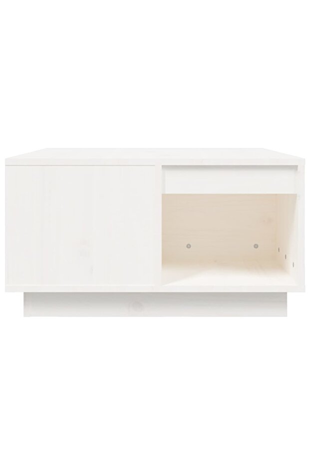 Coffee table, white, 60x61x32.5 cm, solid pine wood - 6