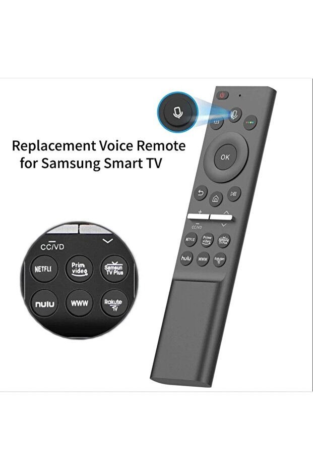 black New RM-A6 Remote for TV Voice Remote, Compatible with Smart QLED 4K 8K UHD HDTV