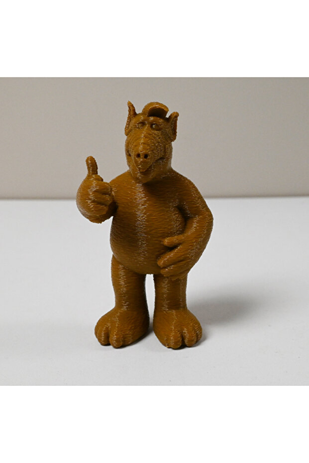 d04-Brown-1pc 3D Printed Belly Alien Decoration, Alien Alf Decoration Ornament, Like and Thumbs Up A