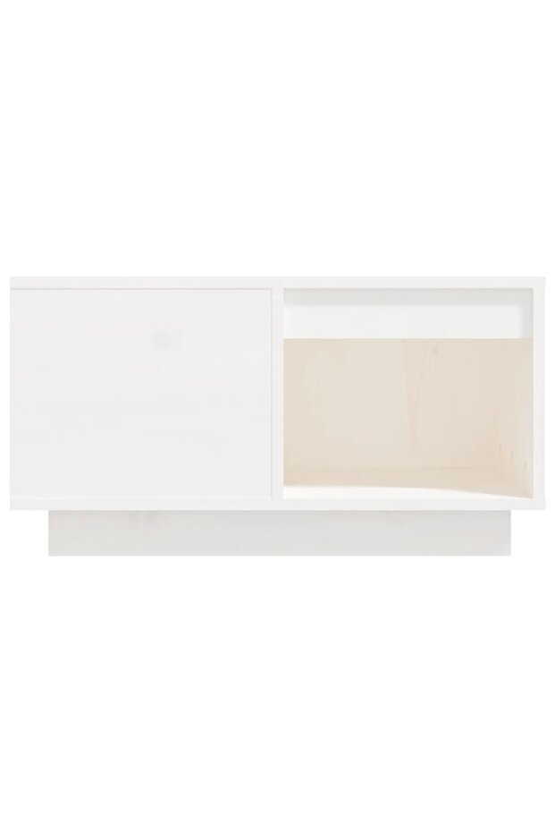 Coffee table, white, 60x61x32.5 cm, solid pine wood - 5