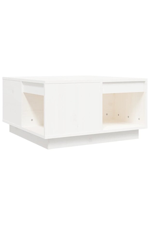 Coffee table, white, 60x61x32.5 cm, solid pine wood - 2