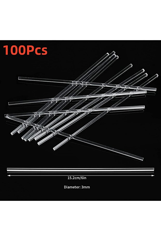 Strip 100Pcs Acrylic Lollipop Sticks Cake Pops Sticks Candy Treat Sticks for Halloween Christmas Cup