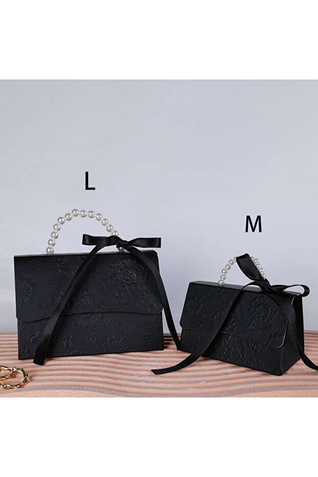 9x5.5x6cm black 10pcs Portable Party Wedding Gift Box Pearl Ribbon Candy Chocolate Handmade Candle B