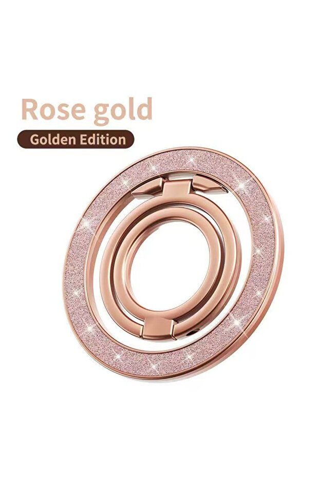 Rose Golden Universal Magnetic Phone Stand for MagSafe Strong Magnet Folding Bracket Removable Grip