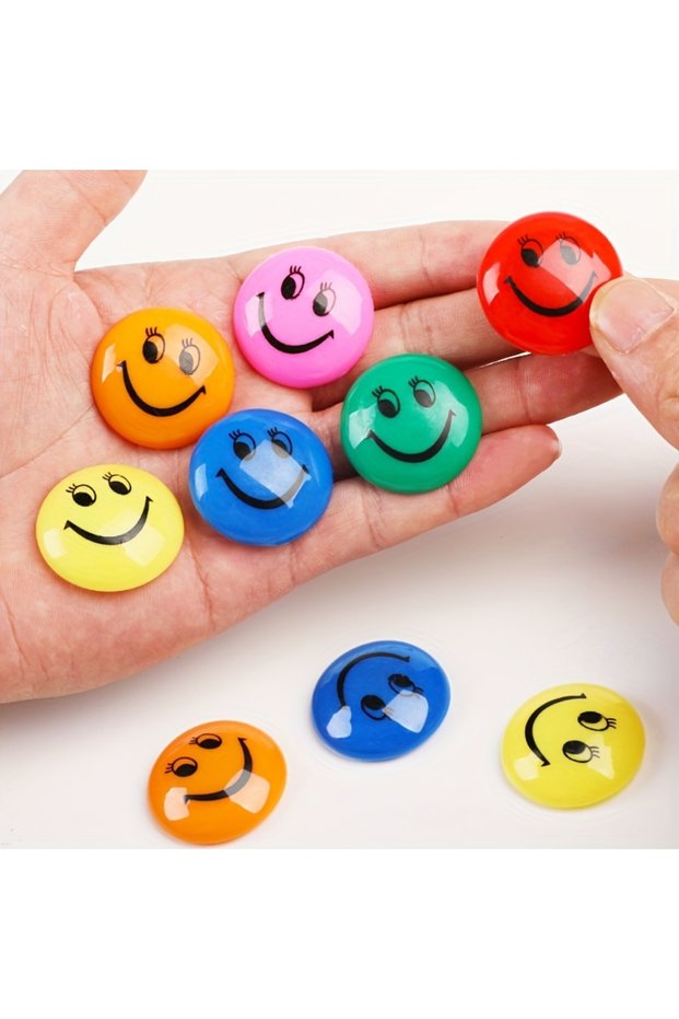 12pcs 12pcs Colorful Cartoon Emotion Magnetic Stickers for Teaching & Training Glossy Plastic Refrig