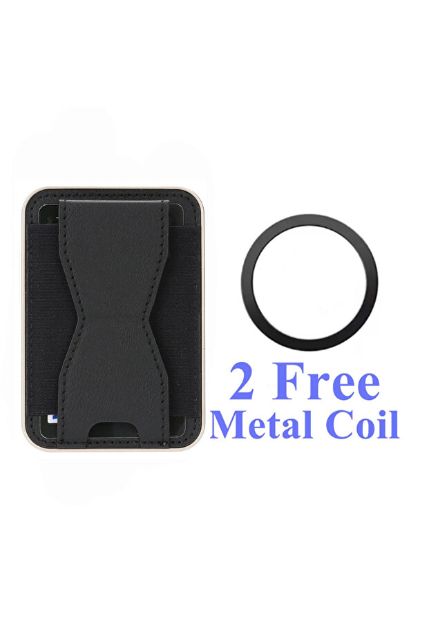 black Magnetic Cards Bag For iphone 17 16 15 14 13 12 Google Phone All Smartph...