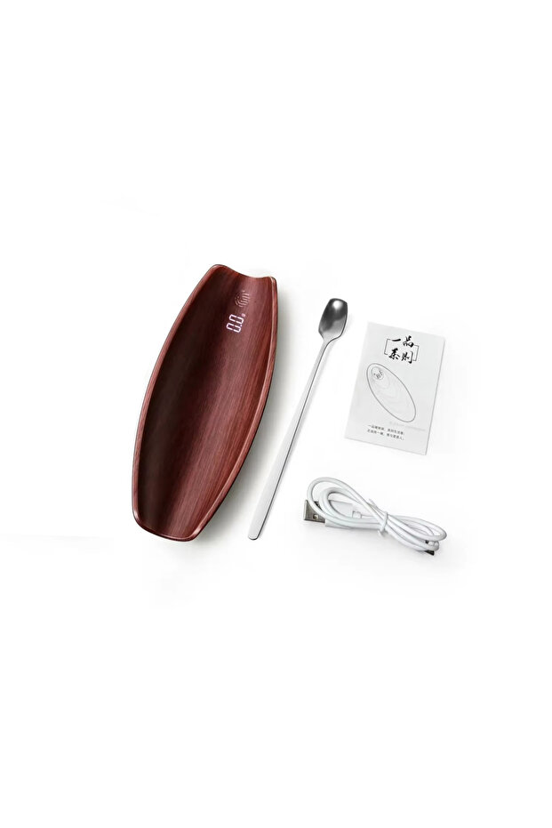 Red sandalwood Portable Digital Scale 500g/0.1g High Precision Kitchen Scale with USB Charging Tea C