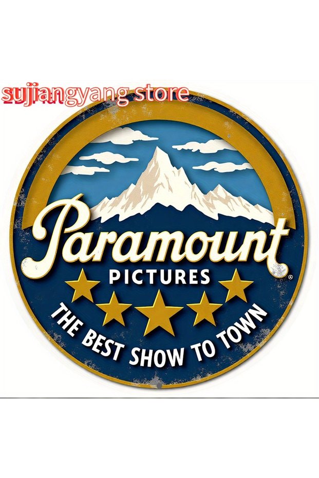 20x20 2D Flat, 1pc Vintage Paramount Pictures Round Aluminum Sign - 20.32 cm Retro Metal Wall Art wi