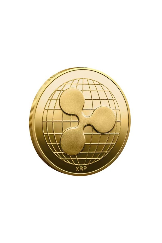 Gold Ripple Coin XRP Coin Gold Silver Plated Crypto Ripple XRP Coin with Plastic Case Commemorative