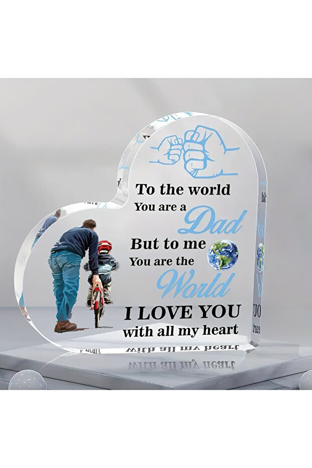 Q808 [Dad Portrait Indoor Decor Plaque] Inspirational Dad Acrylic Plaque - Heart-Shaped Keepsake Pap