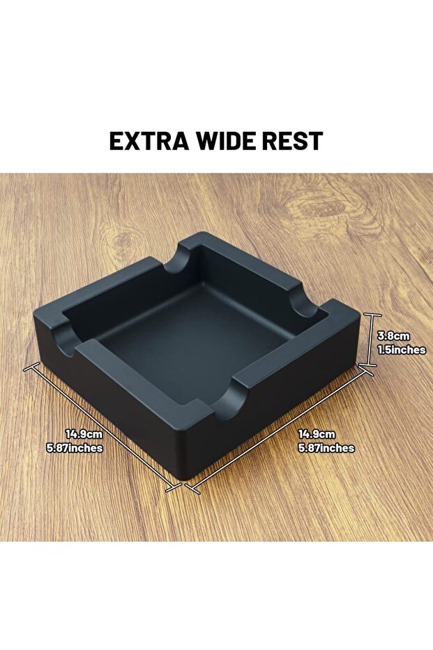 Black Outdoor Silicone Cigar Ashtray Shatterproof and Heat-resistant Square Ashtray Creative Home As