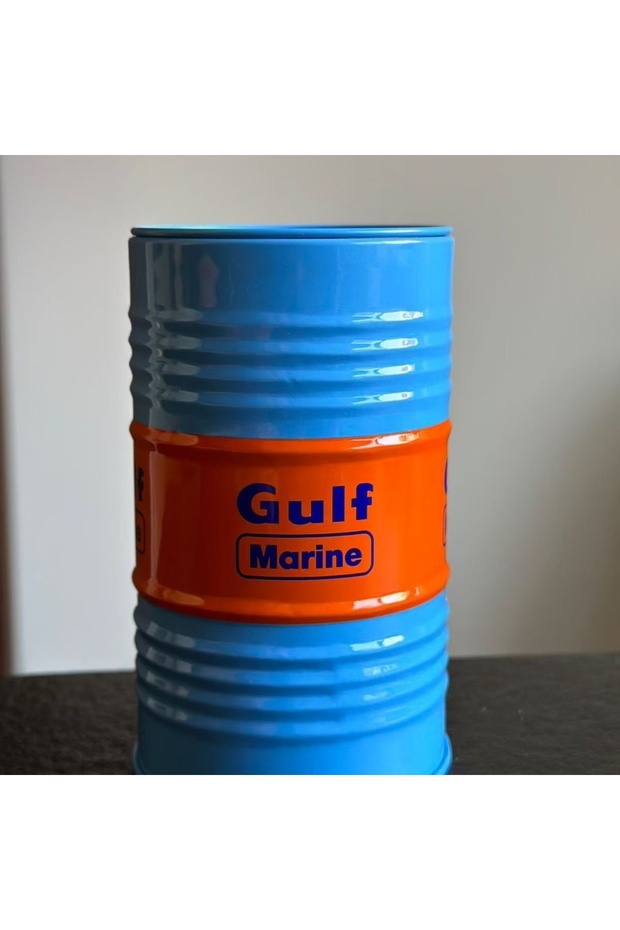 Gulf B Gulf Oil Racing Car Micro Model Iron Box Scene Desktop Ornament Storage Tank Home Garden Deco