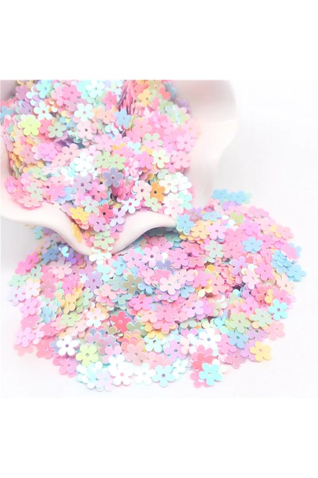 6mm 10g macaron mix Flower Sequins 6mm Flat PVC Paillettes Loose Lentejuelas for Needlework Craft Se