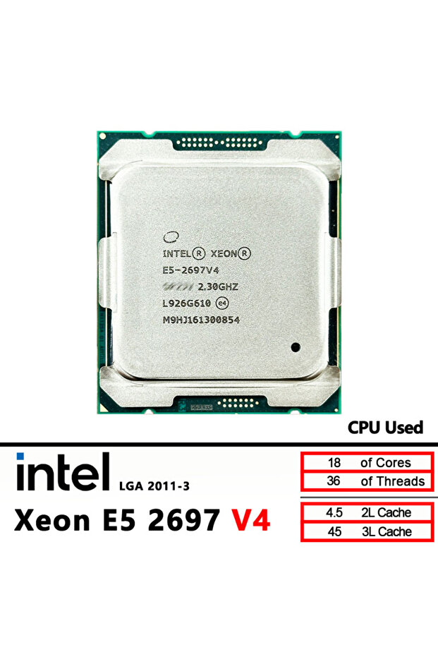 معالج إنتل زيون E5 2697 V4 مستعمل، وحدة معالجة مركزية 2697V4 بسرعة 2.3 جيجاهرتز، 18 نواة، LGA 2011-3