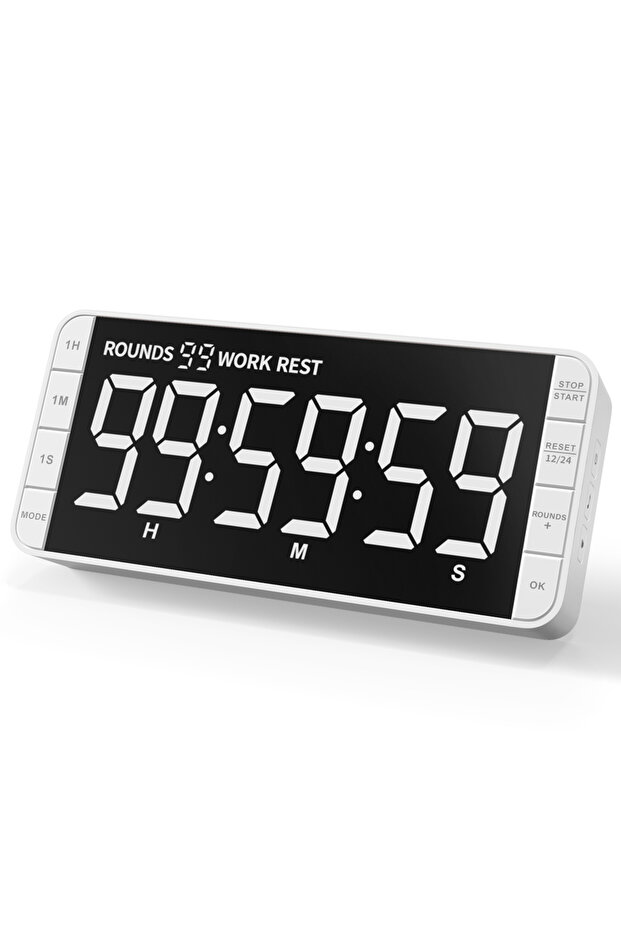 مؤقت مغناطيسي LED كبير قابل لإعادة الشحن، قابل لتعديل مستوى الصوت، بقوة 6230 واط وشاشة 7.8 بوصة، مزود بخاصية العد التنازلي/التصاعدي، مناسب للمطابخ. - 1