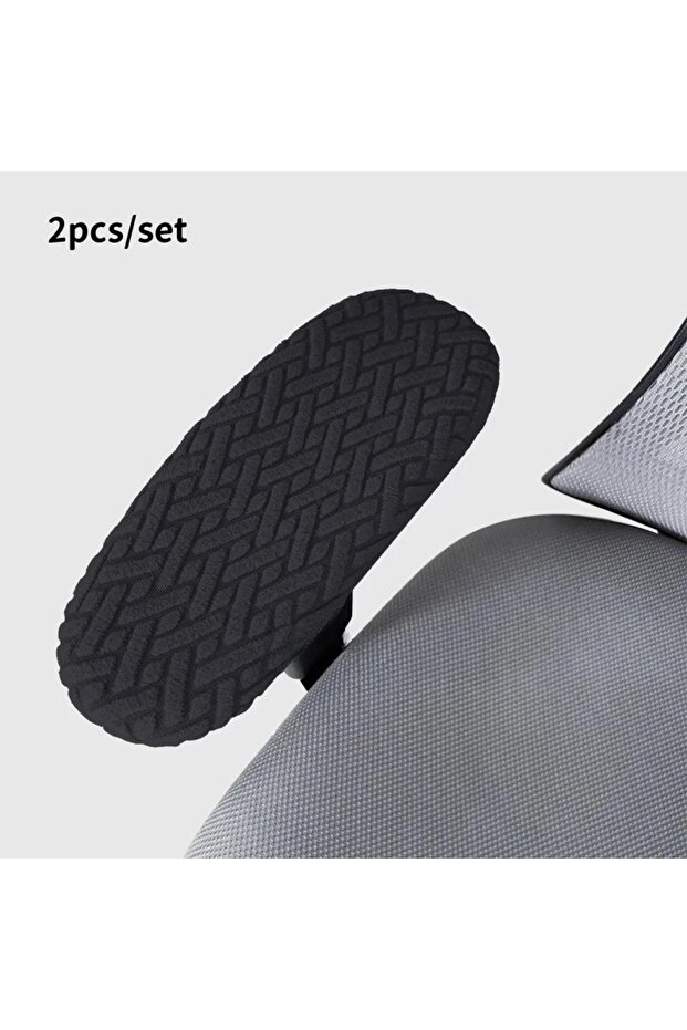 black 2pcs/Set Jacquard Chair Armrest Cover Anti-Dirty Office Computer Chair Elbow Arm Washable Univ