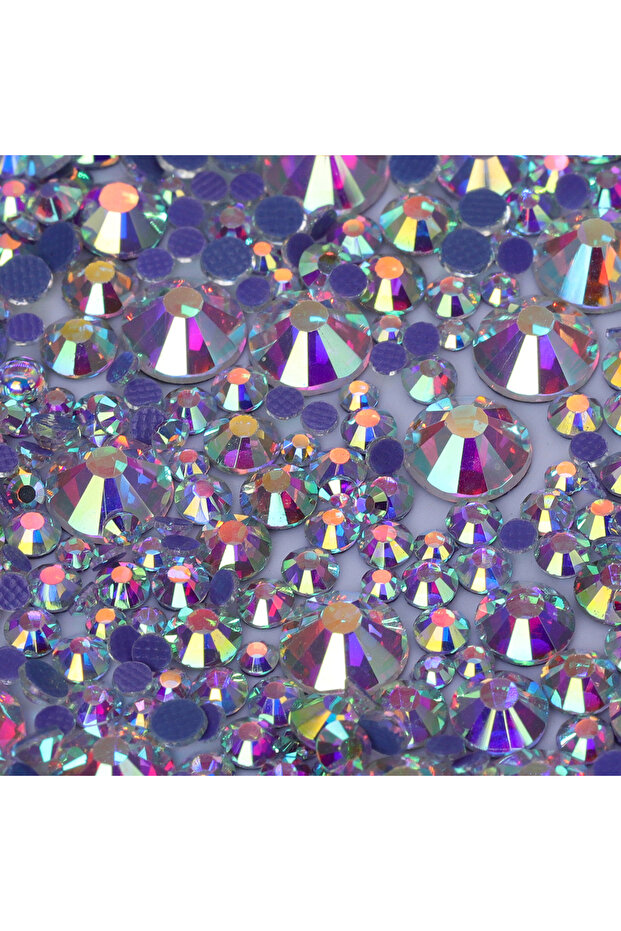 1440Pcs Crystal AB 1440Pcs Hotfix SS6-SS30 Mix Size Glass Rhinestones Crystal Flatback Glitter Stone