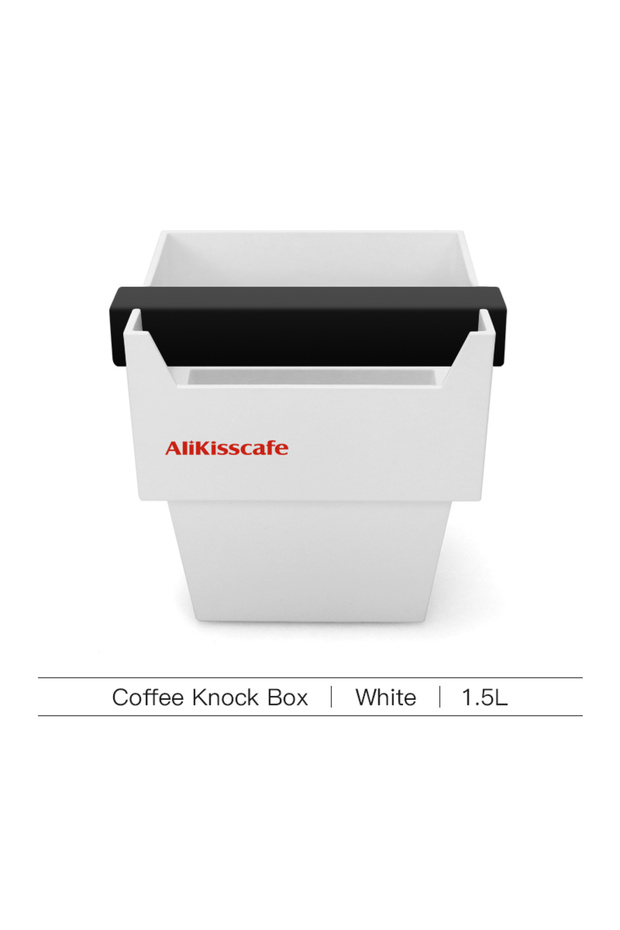 صندوق تفريغ القهوة الأبيض سعة 1.5 لتر من AliKisscafe، حاوية للنفايات، سلة للنفايات، للبار والمقهى، 51 مم 54 مم 58 مم