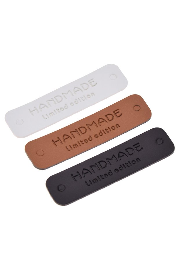 48pcs ZA00VHM002-01 Handmade Garment Tags Labels PU Leather Labels For Jeans Bags Shoes Making Suppl