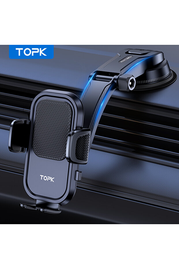Dashboard Only TOPK Universal Car Phone Holder 360° Rotation Cell Phone Mount for Air Vent & Dashboa