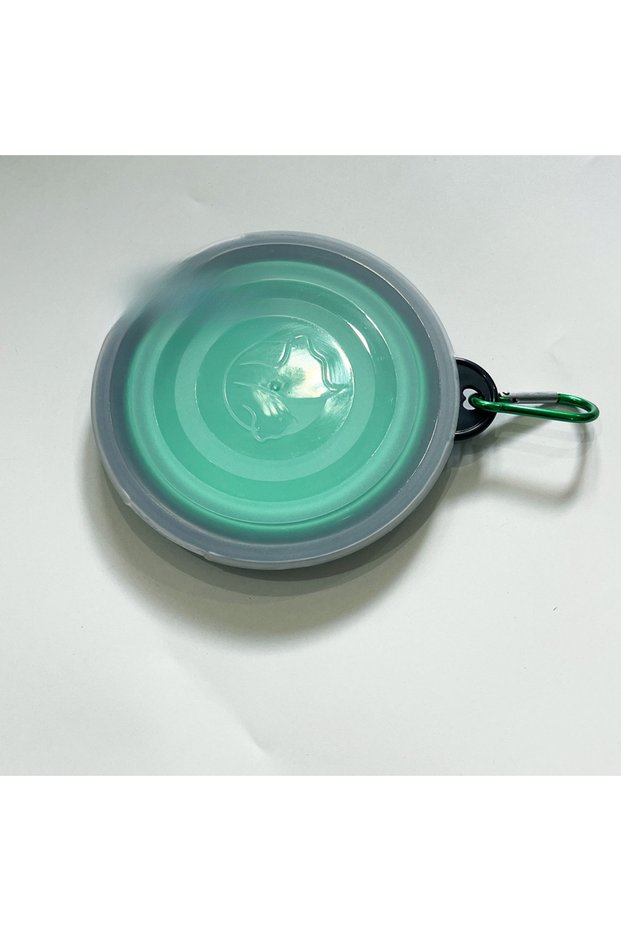 light green Portable Pet Dog Folding Bowl Slow Food Bowl Silicone Pet Bowl Dog Basin Cat Bowl Drinki