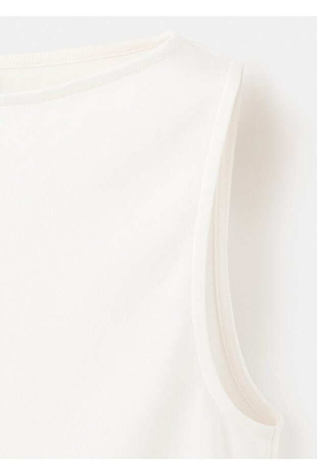 Pamuklu dar kesim bluz - 8