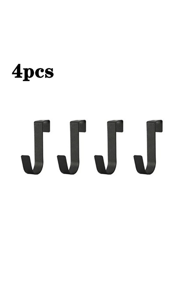 Black-4pcs Multi-functional hook, back hook for home cabinet doors, hanging stand, clothes, pillows,