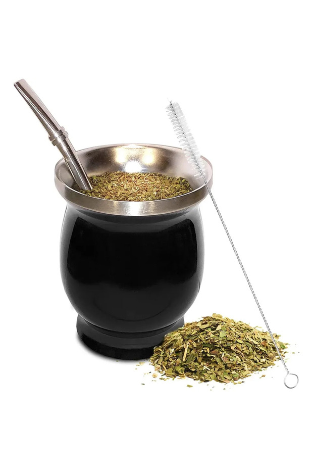 8oz 1 set Yerba Mate Cup 304 Stainless Steel Double Wall 8oz Argentine Yerba Mate Gourd with Bombill