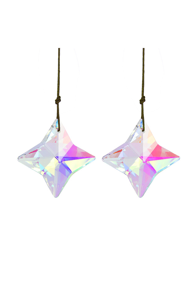 2pcs Star 2pcs Star Hanging Window Crystal Prism Light Catcher Rainbow Maker Glass Hanging Pendant O