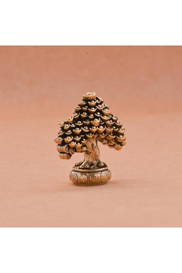 A Brass Fortune Tree Ornaments Potted Tree Ingot Tree Living Room Office Retro Brass Ornaments Desk.
