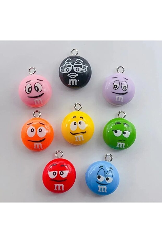10pcs mix 10pcs Resin Charms Chocolate M Bean Candy Pendant Earring Necklace Keychain DIY Making Jew