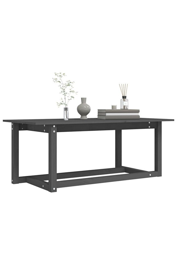 Coffee table, gray, 110x55x45 cm, solid pine wood - 6