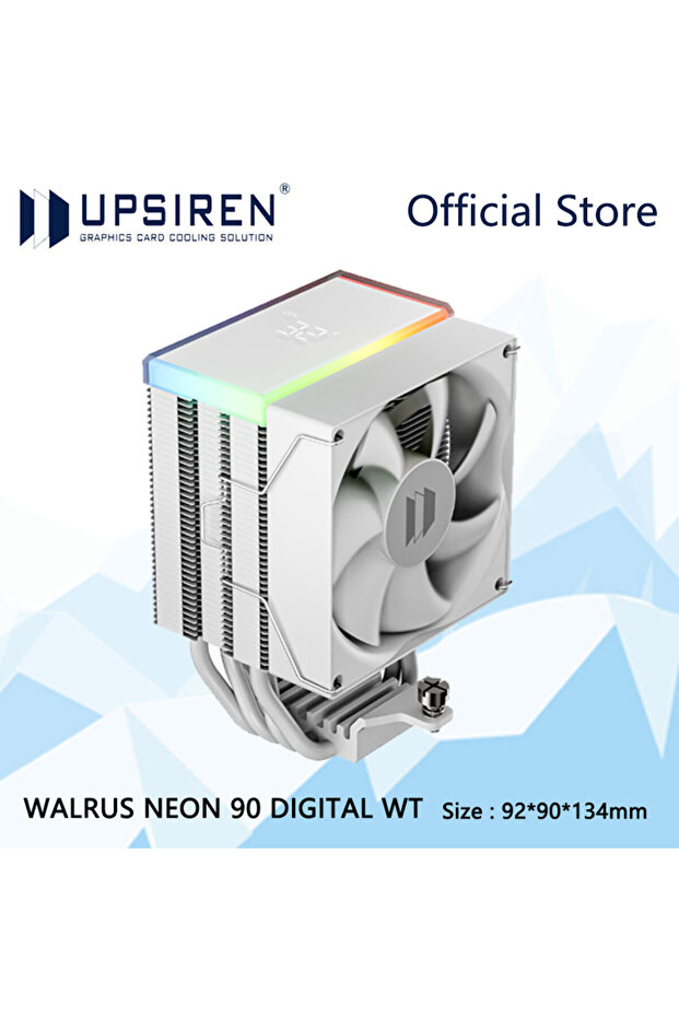 NO RGB Other White UPSIREN WALRUS NEON 90 Digital Display CPU air cooling radiator/ARGB digital disp