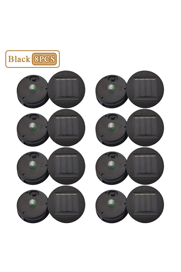 Black-8PCS 1-8PCS Solar Lantern Replacement Parts Outdoor Hollow Projection Lantern Electronic Acces
