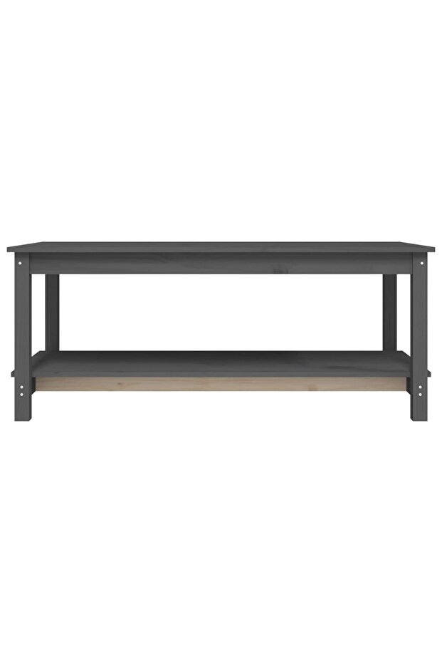 Coffee table, gray, 110x55x45 cm, solid pine wood - 5