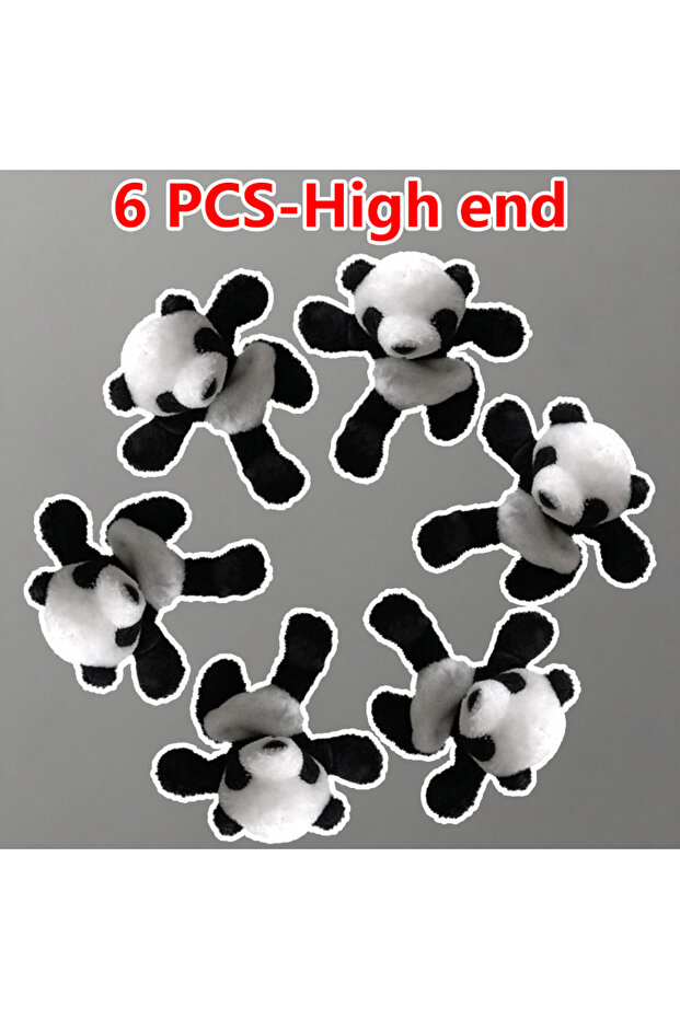 6 PCS-High end 6/3/1PCS Cartoon Plush Panda Creative Refrigerator Stickers, Lovely Design, Easy to T