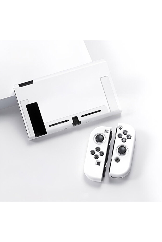 حافظة حماية بيضاء من NS متوافقة مع وحدة تحكم Switch OLED وJoy-Cons، يمكن إدخالها داخل الجهاز. - 1