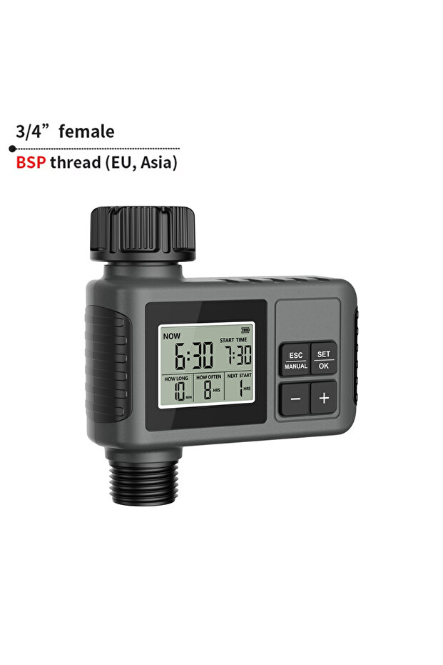 مؤقت ري أوتوماتيكي قابل للبرمجة لمنطقة واحدة/منطقتين/ثلاث مناطق مع زر مخرج واحد، مزود بخاصية التحكم في المطر. - 1