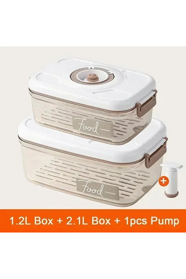 1.2L 2.1L Hand Pump Food Vacuum Storage Box Sealed Kitchen Fresh-Keeping Box Large Capacity Food Tra