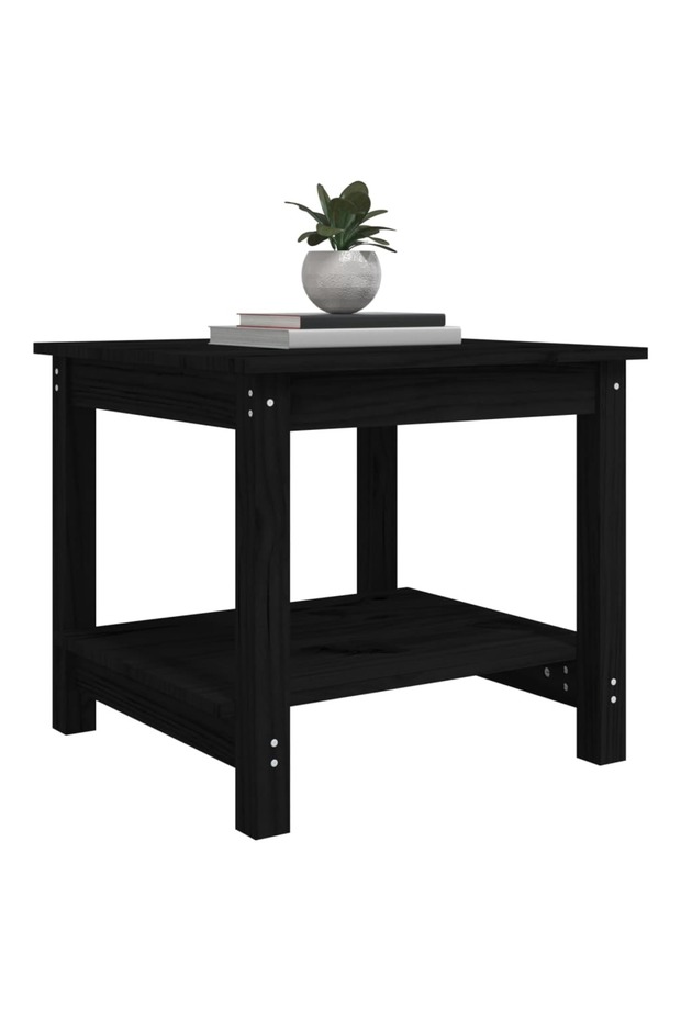 Coffee table, black, 50x50x45 cm, solid pine wood - 4