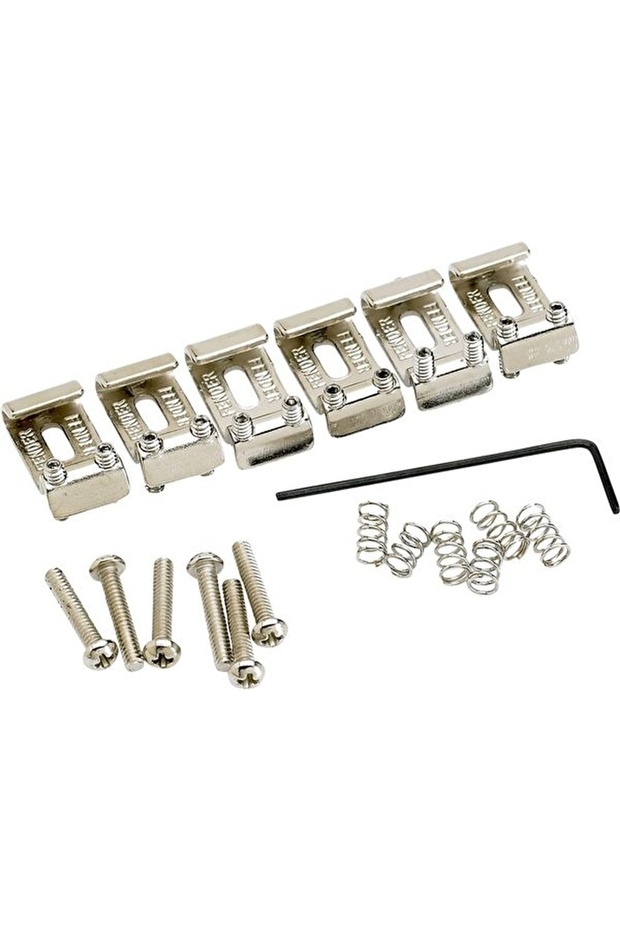 0992051000 American Vintage Stratocaster Bridge Saddles Bridge Saddle Set (Nickel - 6 Pieces) | Y