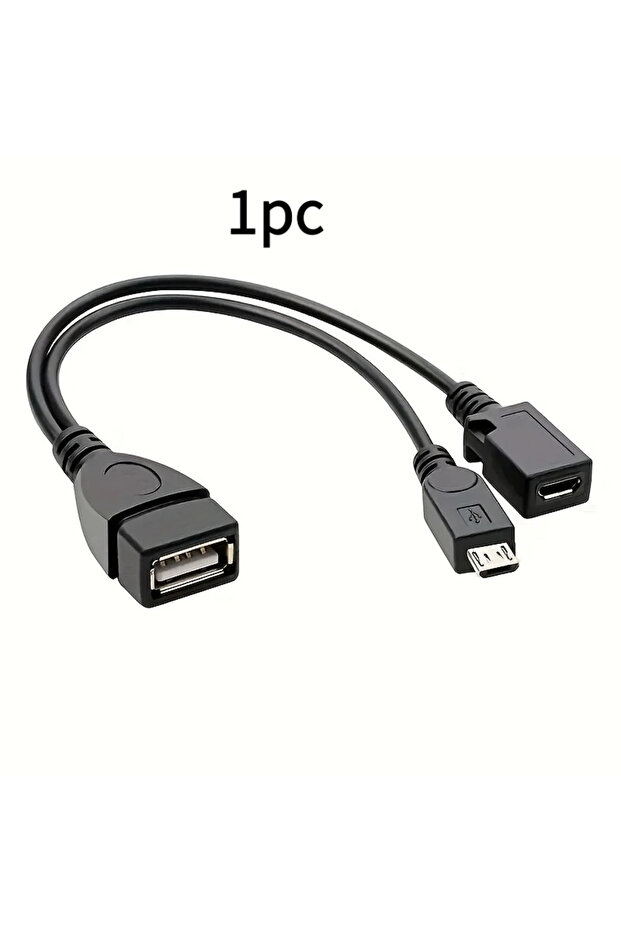 1pc 2-in-1 OTG USB to Micro USB Splitter Adapter for Fire Stick 4K/Fire TV, Android Phone/Tablet, Du