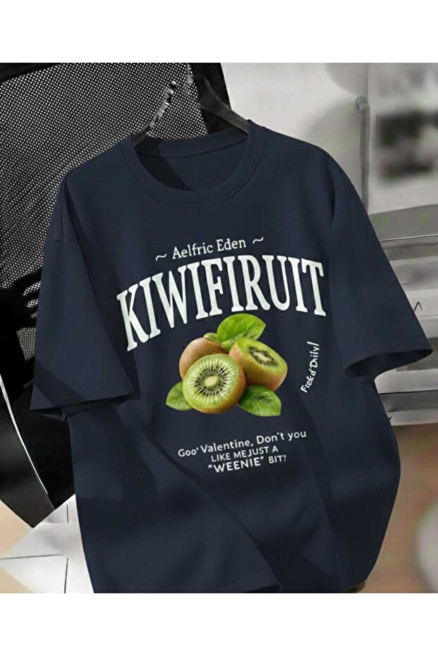 Unisex Men/Women Ki̇wi̇ Custom Printed Oversize Cotton T-Shirt