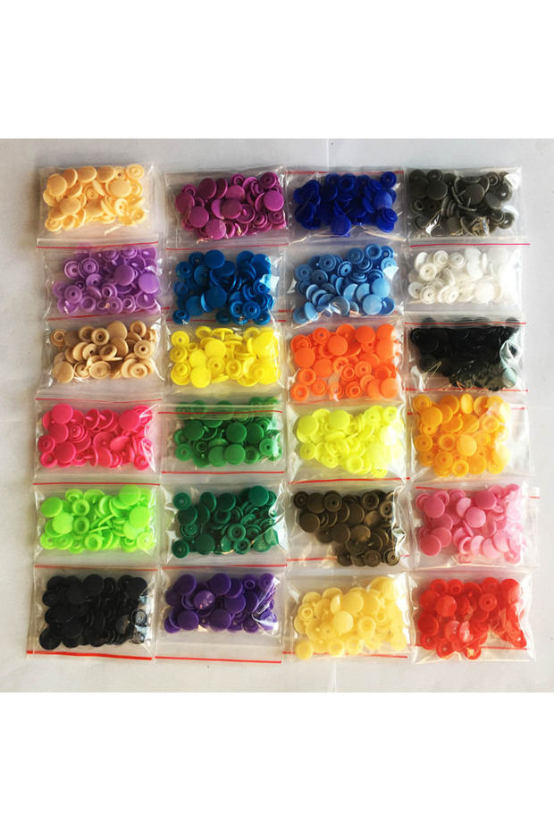 240set mix 24 colors 240 Set KAM T5 12mm Plastic Snaps Button Mix 24Colors Fasteners Resin Buttons G