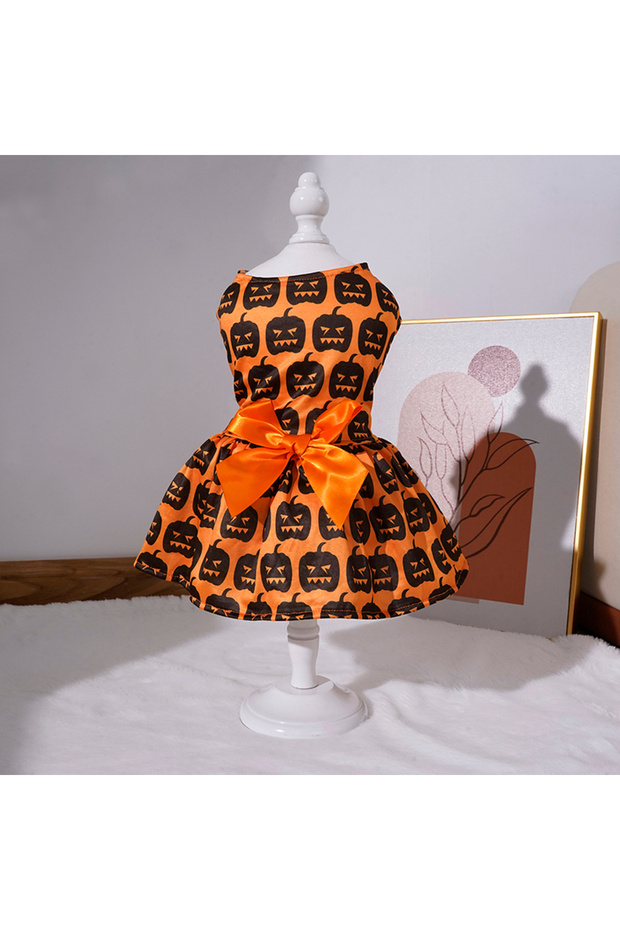 L YELLOW Pumpkin Pet Skirt for Small to Medium Dogs Teddy Bichon Poodle Dog Clothes Popular Style Pe