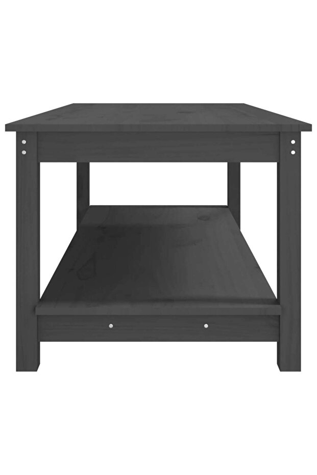 Coffee table, gray, 110x55x45 cm, solid pine wood - 6