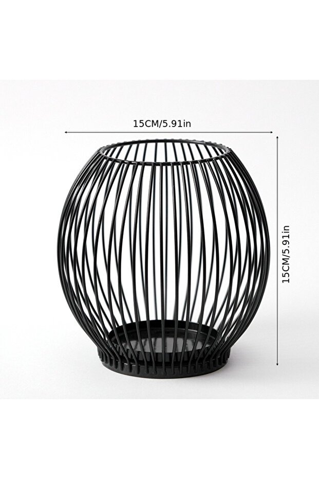 Black small Metal Cage Candlestick Party Home Pillar Candle Holder Candles Stand for Valentine's Day