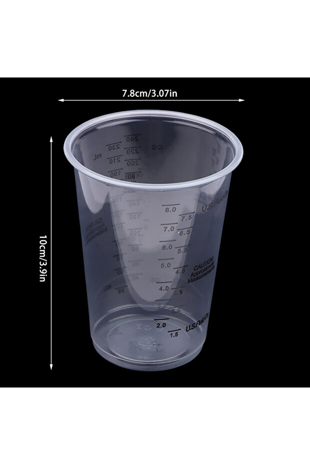Transparent 10Pcs 8OZ Disposable Plastic Measuring Cups For Precise Resin Paint Mixing Cup Plastic E
