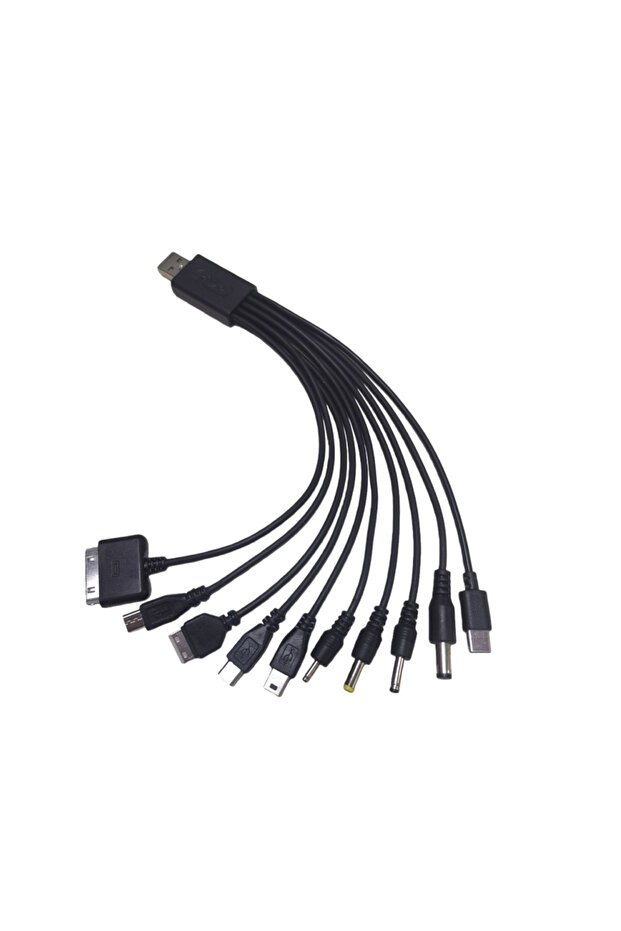 كابل طاقة عالمي 10 في 1 من USB إلى DC، شاحن هاتف محمول، محول متعدد الوظائف USB